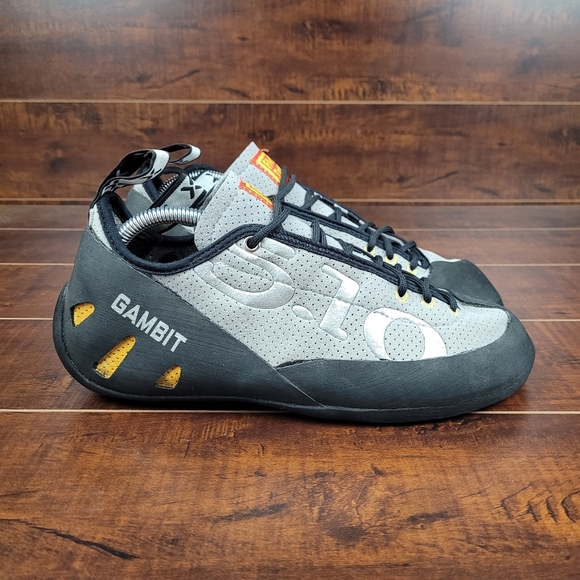 Five Ten Other - 5.10 Five Ten Gambit Climbing Shoes Gray Leather Lace-Up Black Mens Size 12.5